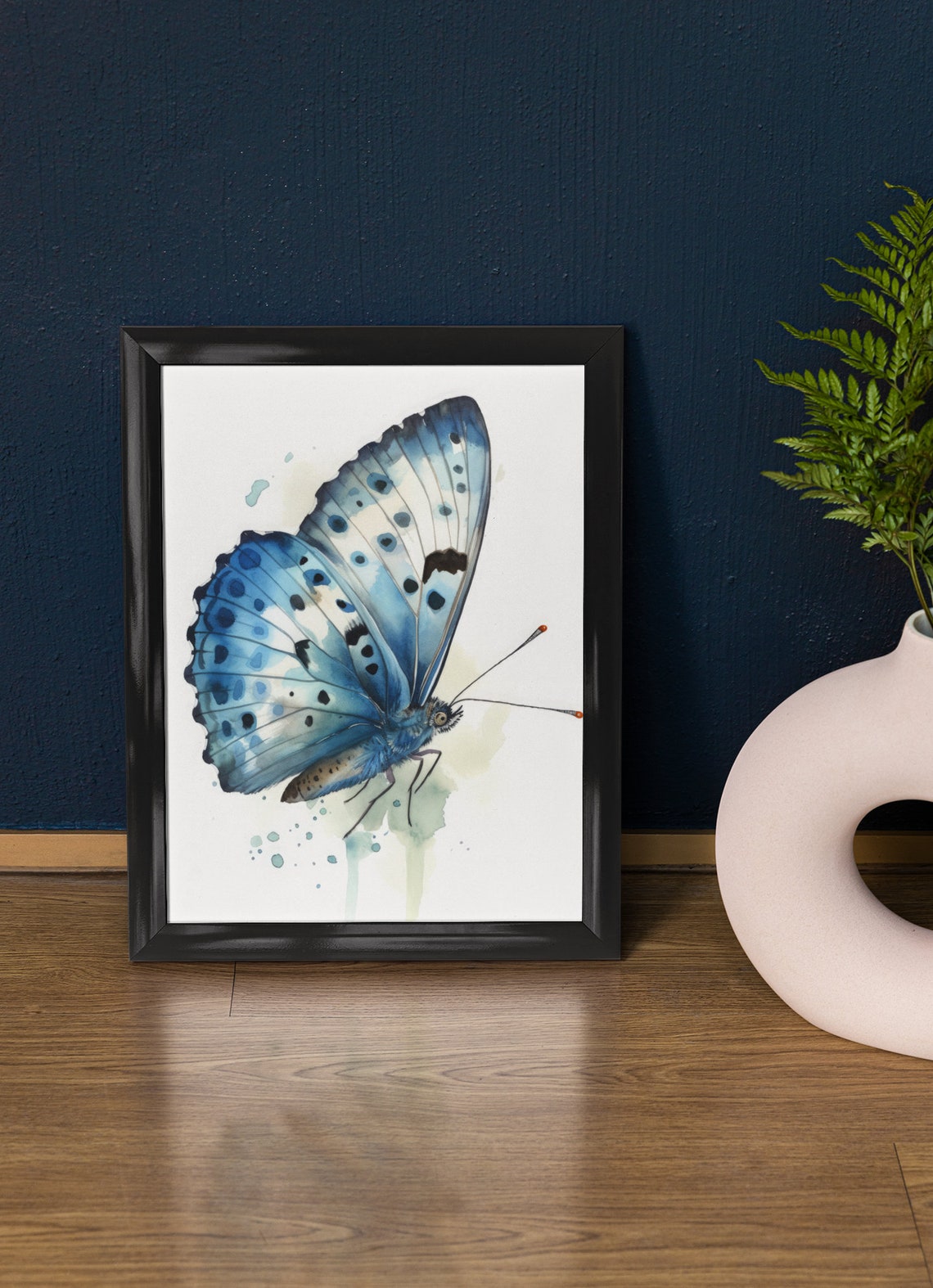 Azure Butterfly Art Print Butterfly Home Dcor Watercolor Butterfly Painting Insect Wall Art Nature Lover Butterflies Artwork