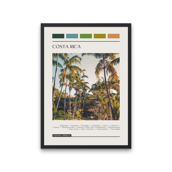 Costa Rica Travel Poster Color Block