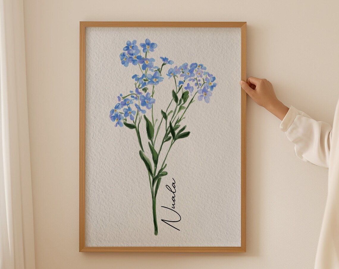 Custom Forget Me Not Personalized Remembrance Art Print