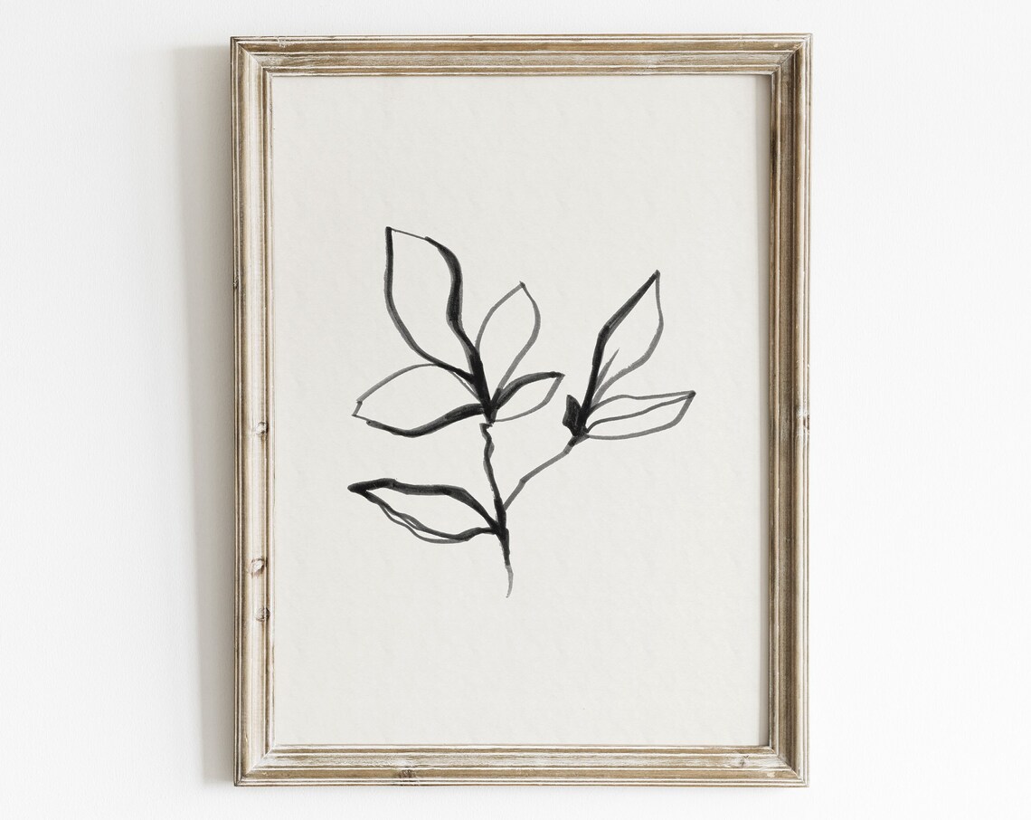 Abstract Leaf Sketch, Vintage Botanical Art Print