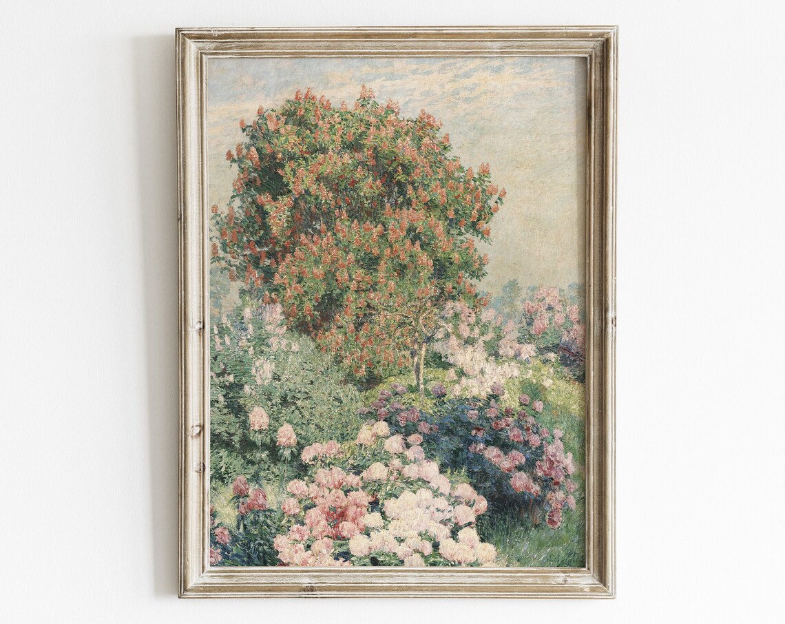 Vintage Peony Print, French Country Floral Art Print