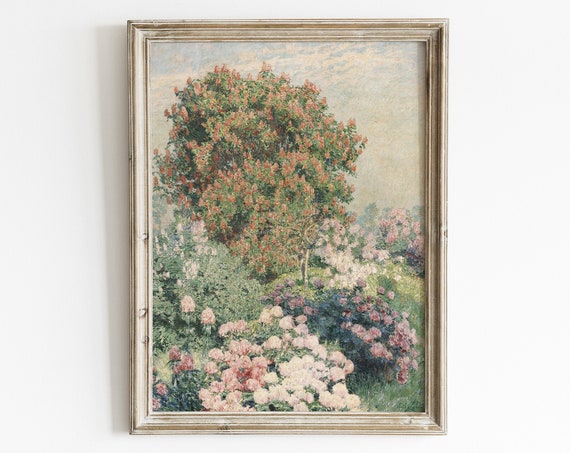 Vintage Peony Print, French Country Floral Art Print