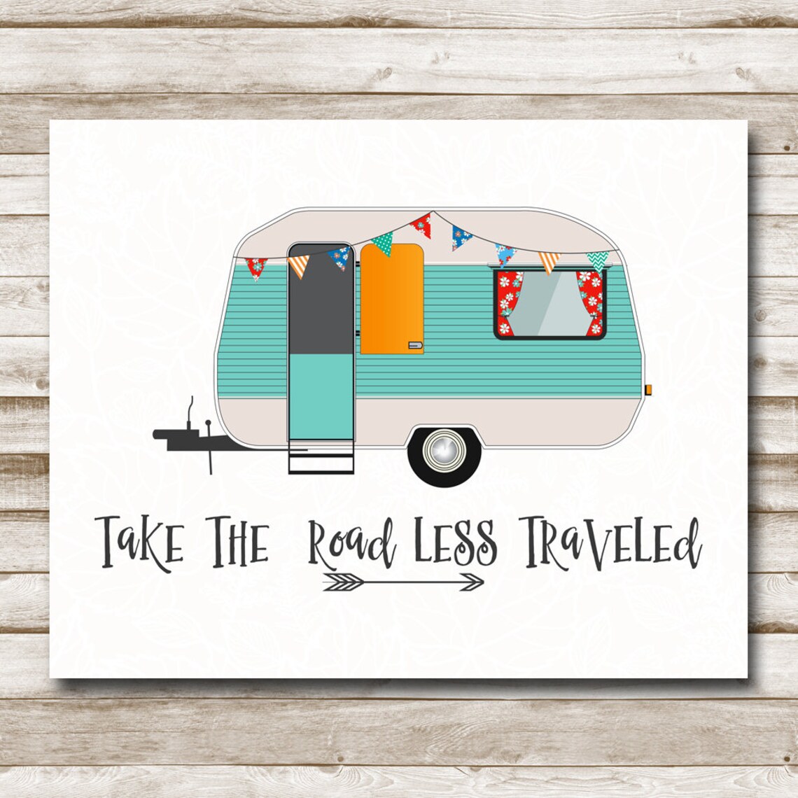 Camping Take The Road Less Traveled Art Print - Image 4