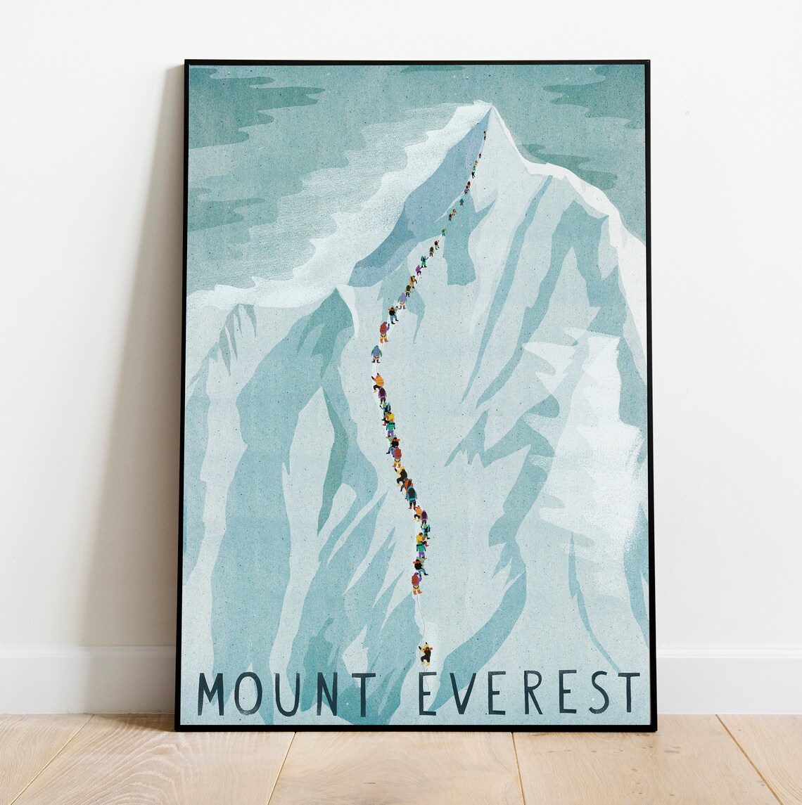 Mount Everest Vintage Travel Poster, Boho Himalayas