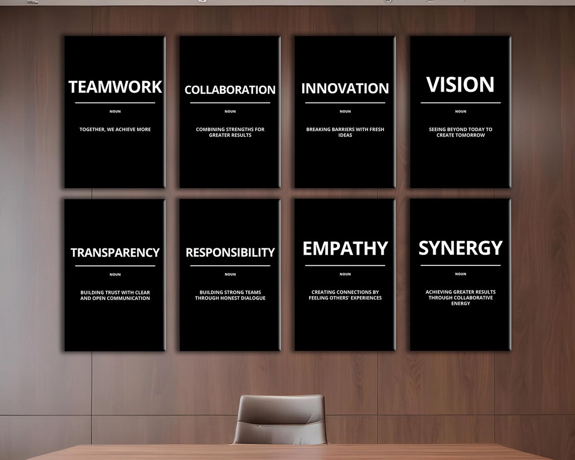 Teamwork Definition Together We Achieve More Motivational Black Poster - Image 5