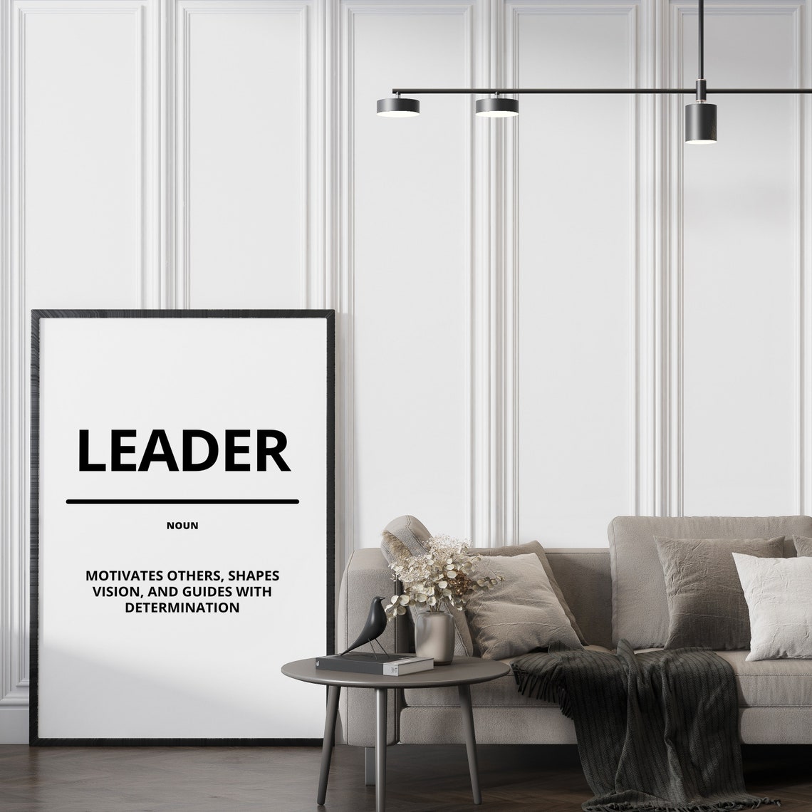 Leader Definition Bold Black White Motivational Office Poster - Image 2