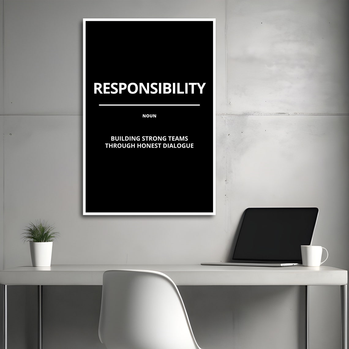 Responsibility Bold Black Dictionary Definition Motivational Poster - Image 4