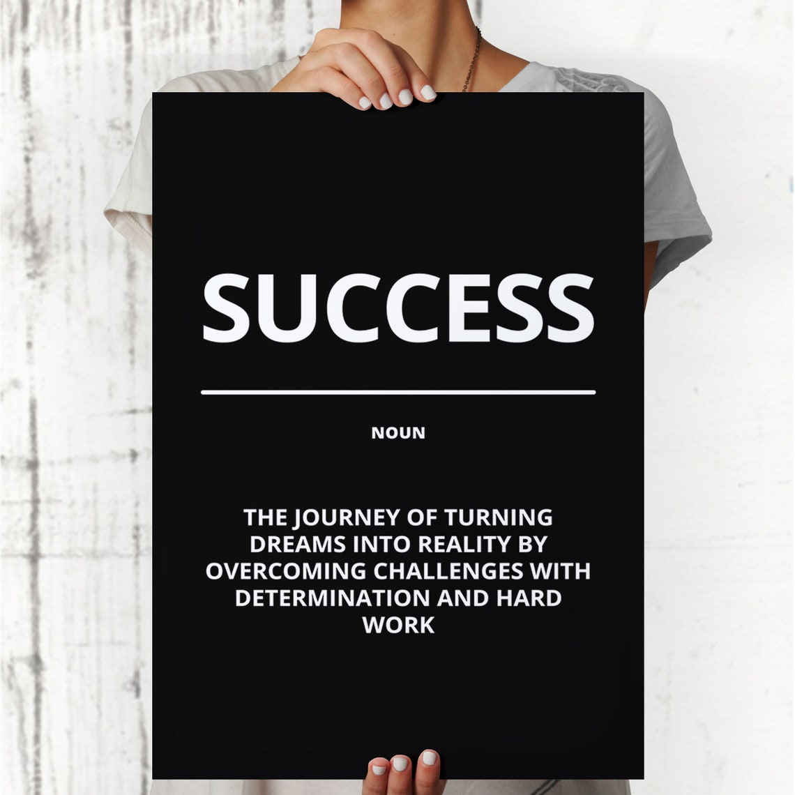 Success Definition Noun Hard Work Black Minimalist Office Poster - Image 2