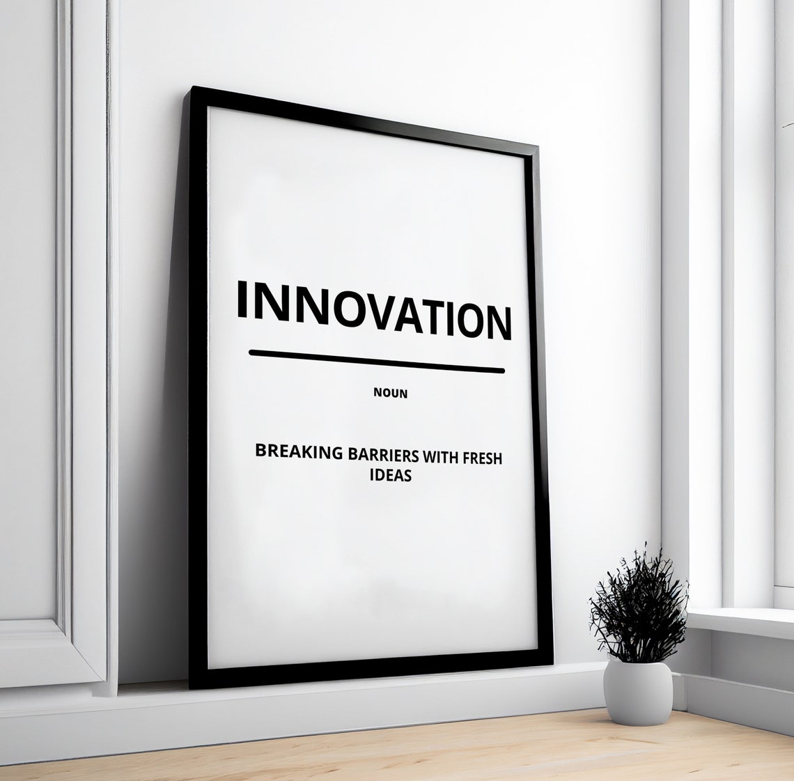 Innovation Minimalist White Dictionary Definition Motivational Poster