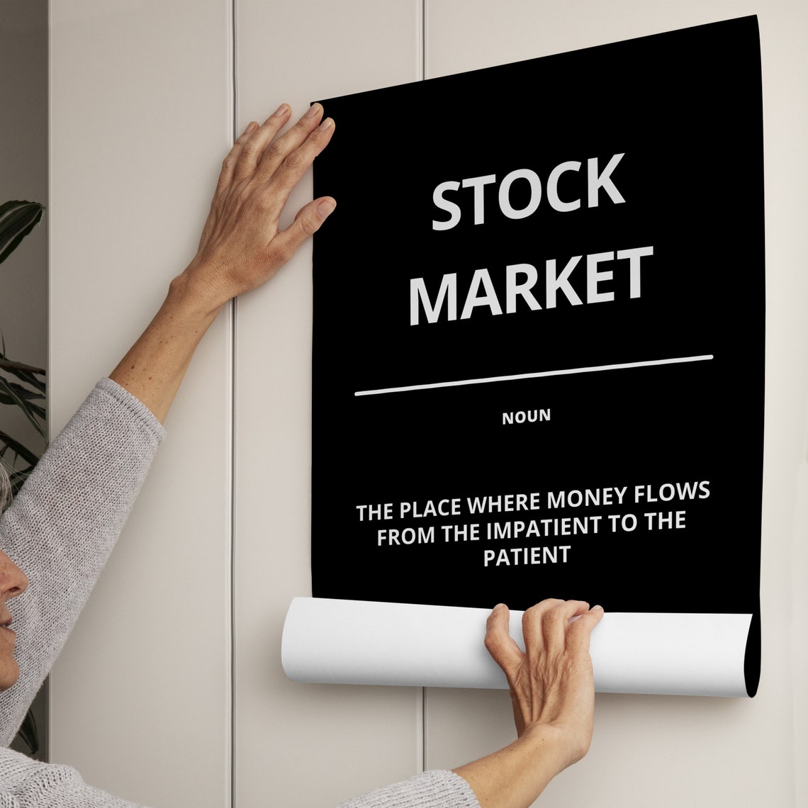 Stock Market Bold Black Dictionary Definition Motivational Poster - Image 3