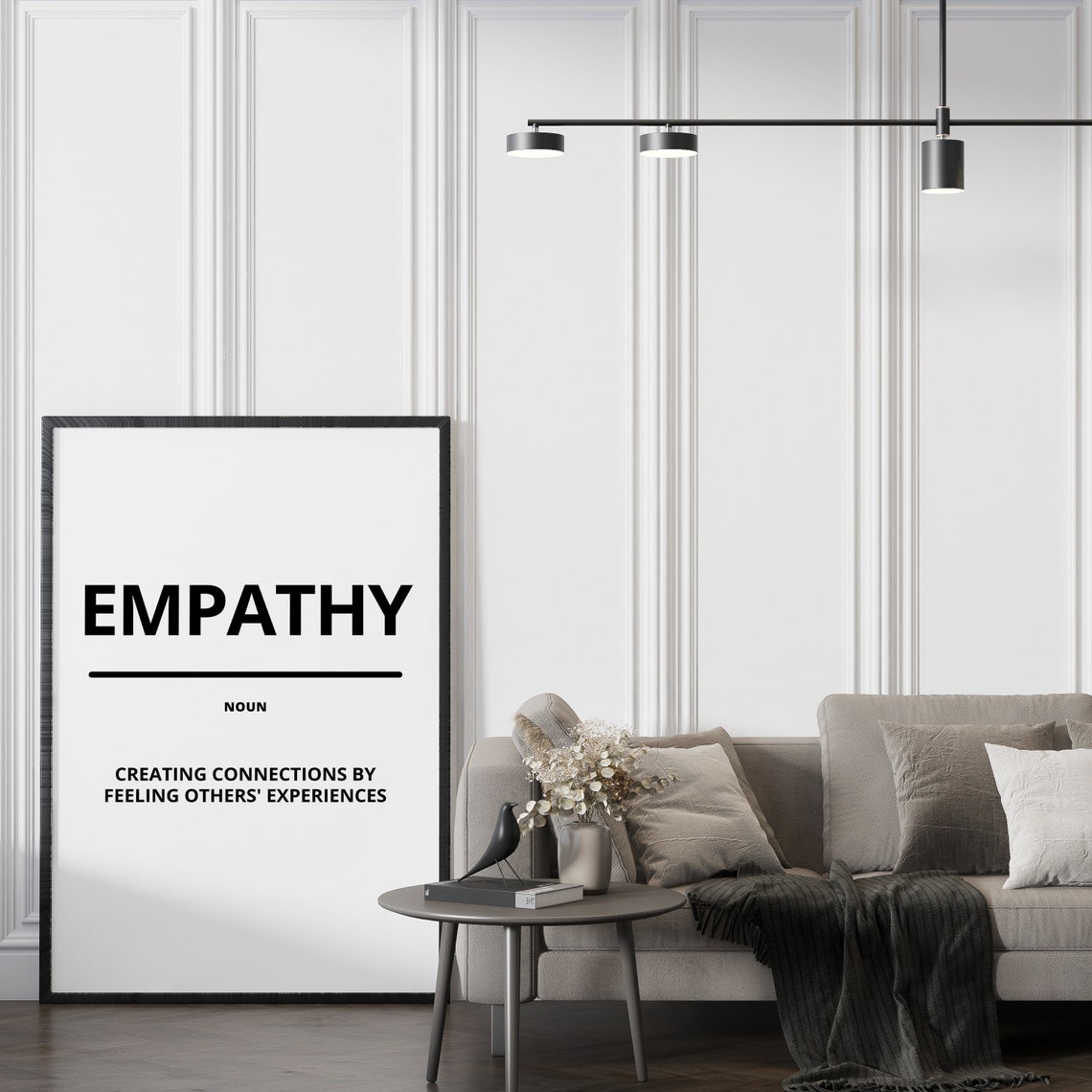 Empathy Minimalist White Dictionary Definition Motivational Poster - Image 2