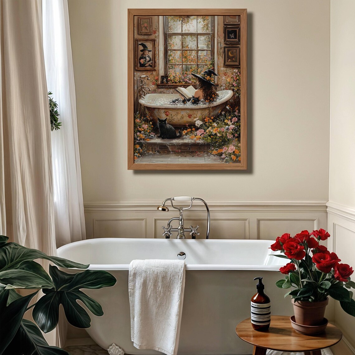 Witch Reading in Bubble Bath, Halloween Poster - Image 4