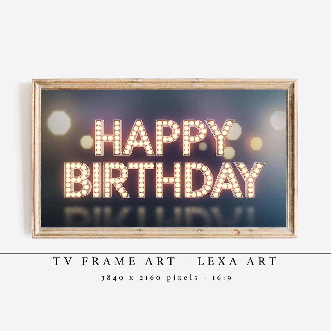 Happy Birthday Marquee Light Sign Vintage Theater Party Poster Design
