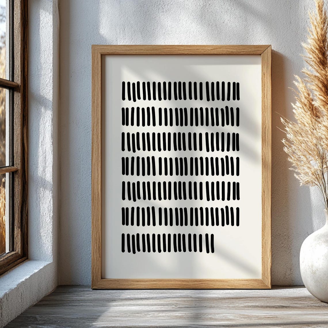 Hand Drawn Abstract Striped Wall Art Modern Minimalist Printed Artwork Line Poster Boho Home Decor For Livingroom Office