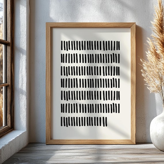 Hand Drawn Abstract Striped Wall Art Modern Minimalist Printed Artwork Line Poster Boho Home Decor For Livingroom Office
