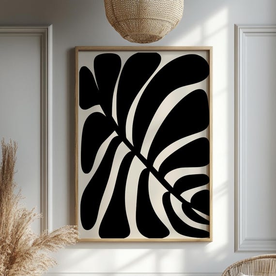 Botanical Abstract Printed Wall Art Modern Minimal Plant Hand Drawing Boho Nature Print Decor Core