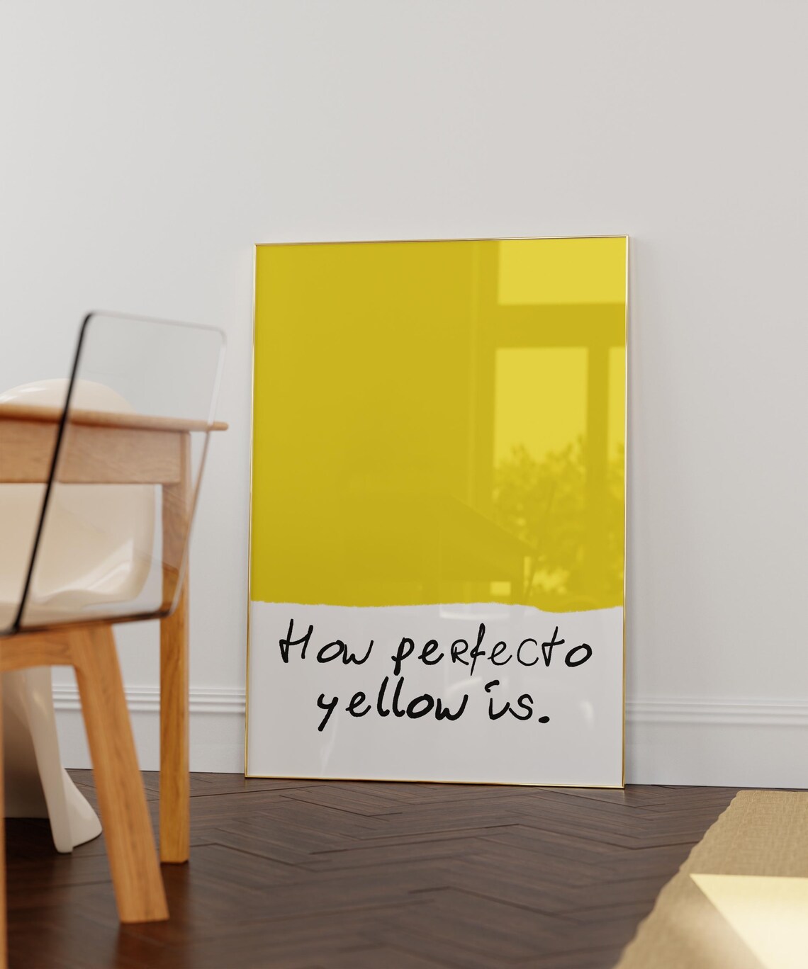 Bold How Perfecto Yellow Is Handwritten Quote Color Block Poster - Image 3