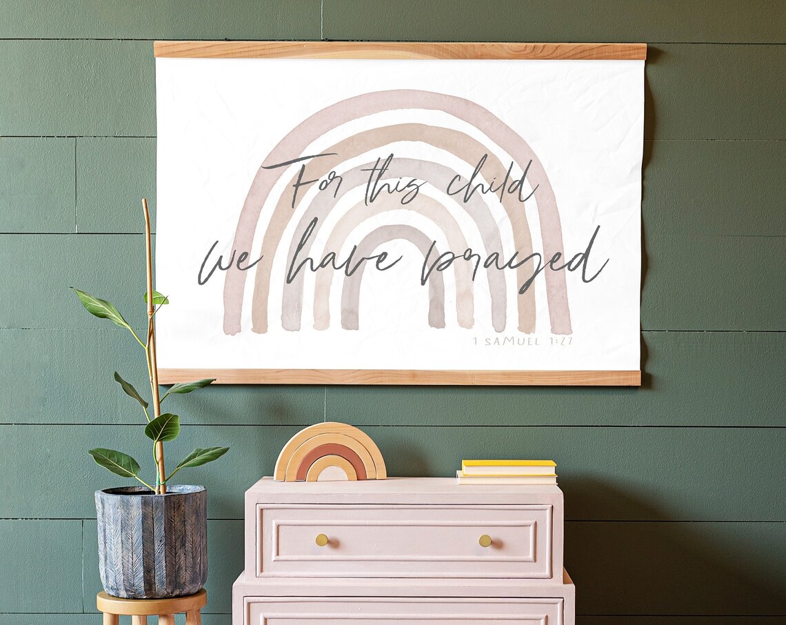 For This Child We Have Prayed Nursery Art Print