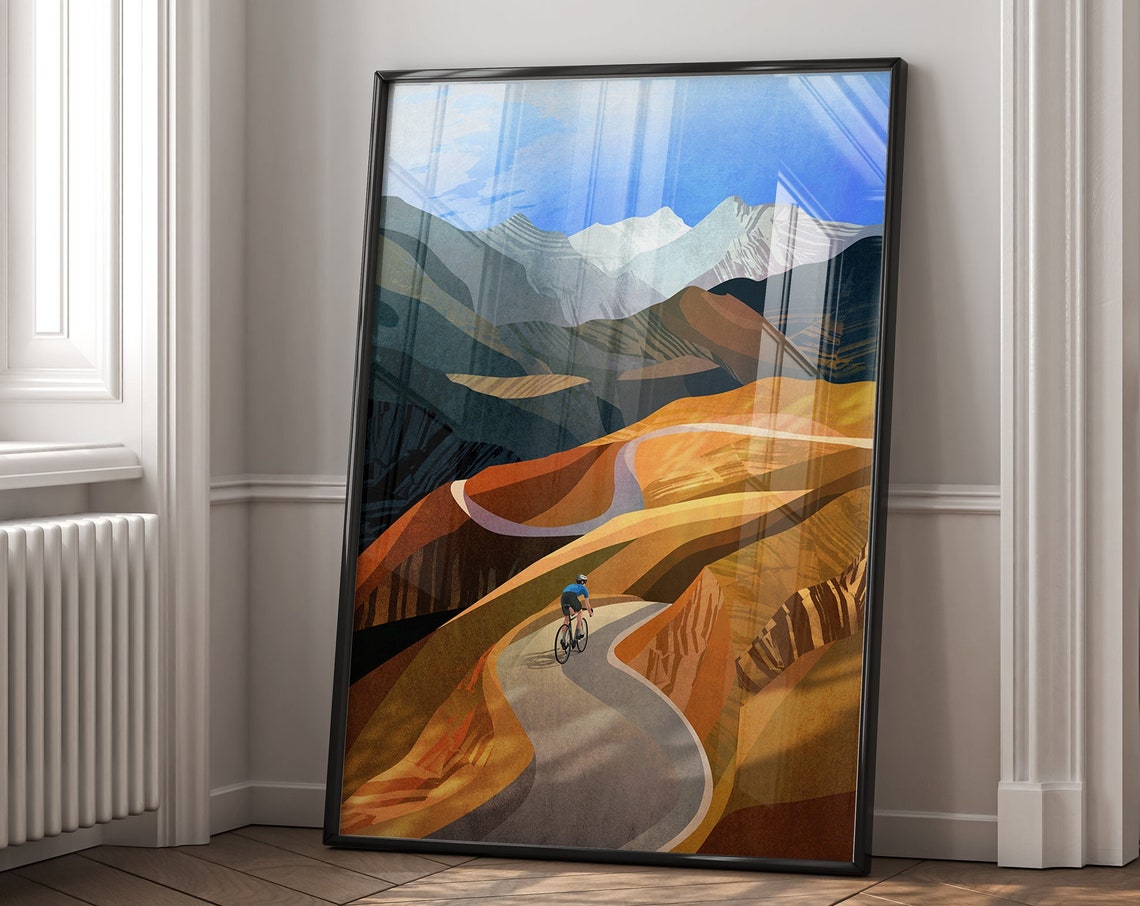 Cycling Art Print, Never Lost On A Bike - Image 4