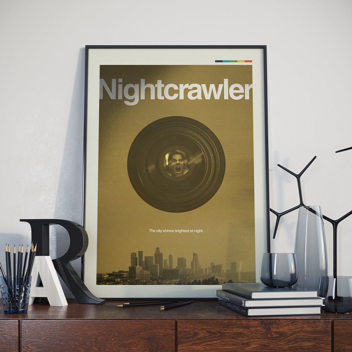 Nightcrawler Inspired Poster, Contemporary Graphic Design