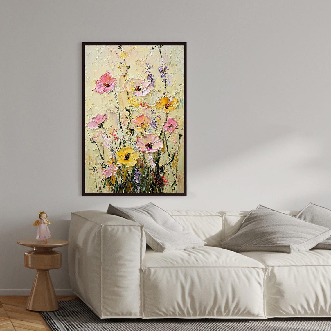 Pink Yellow Wildflowers Dancing with Lavender Sprigs Wall Art - Image 2