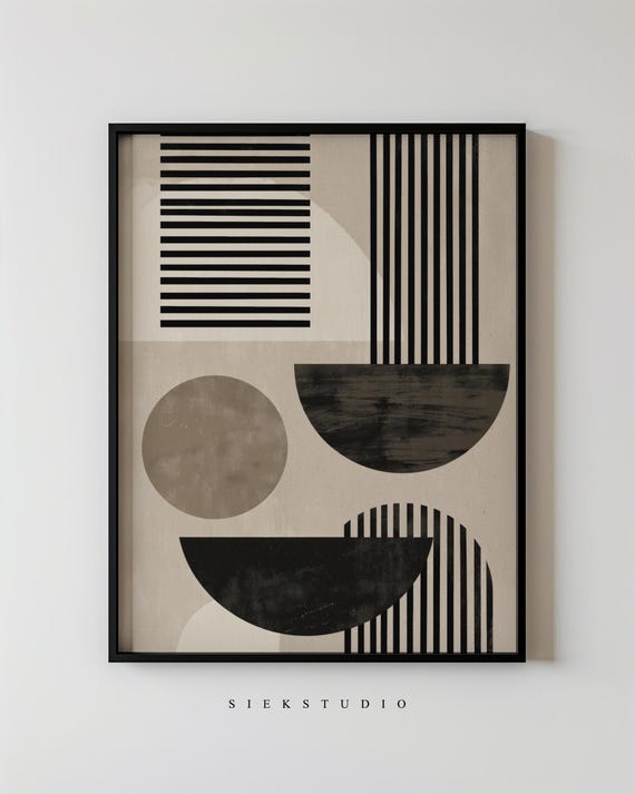 Abstract Midcentury Minimalist Shapes, Art Print