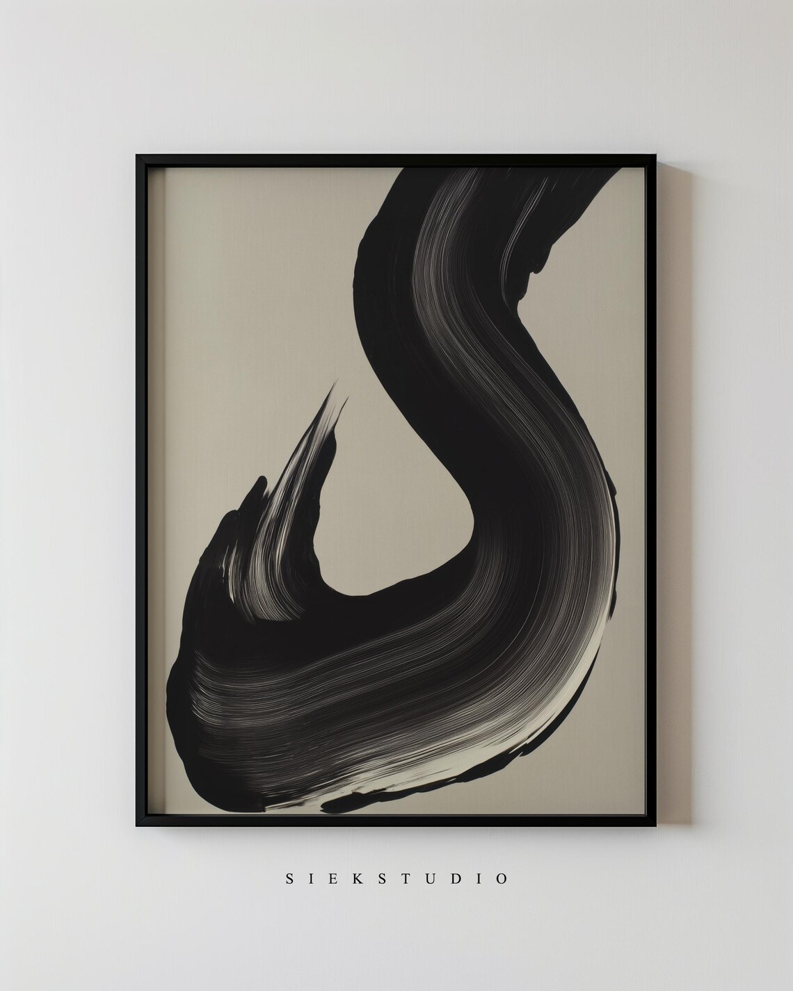 Abstract Minimalist Bold Curved Brushstroke Art Print