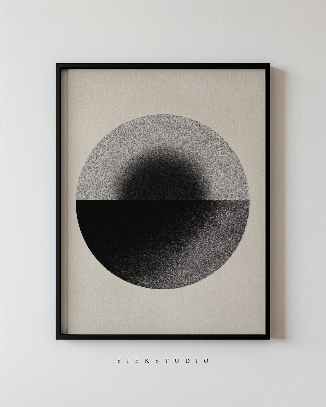 Abstract Minimalist Circle Modern Black Grey And Beige Geometric Wall Art Contemporary Design Artwork For Living Room Decor 112