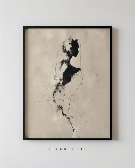 Modern Feminine Figure, Minimalist Line Art Print
