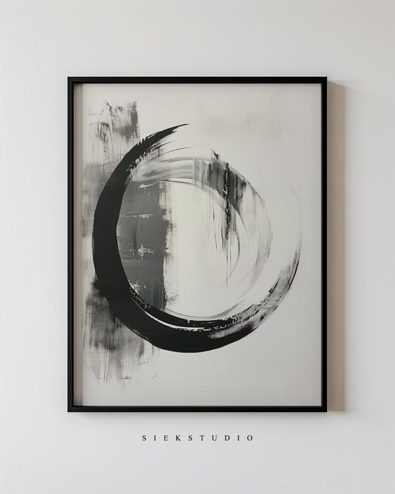 Minimalist Abstract Zen Brushstroke Art Print