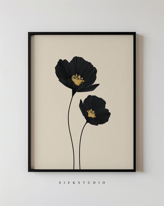 Abstract Minimalist Botanical Floral Art Print