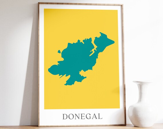 County Donegal Map Poster Print, Irish Wall Art