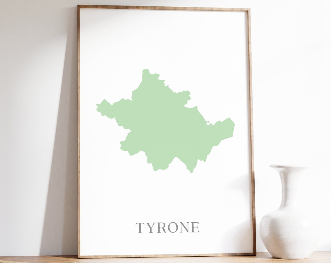 County Tyrone Map, Irish Home Decor Art Print - Image 2
