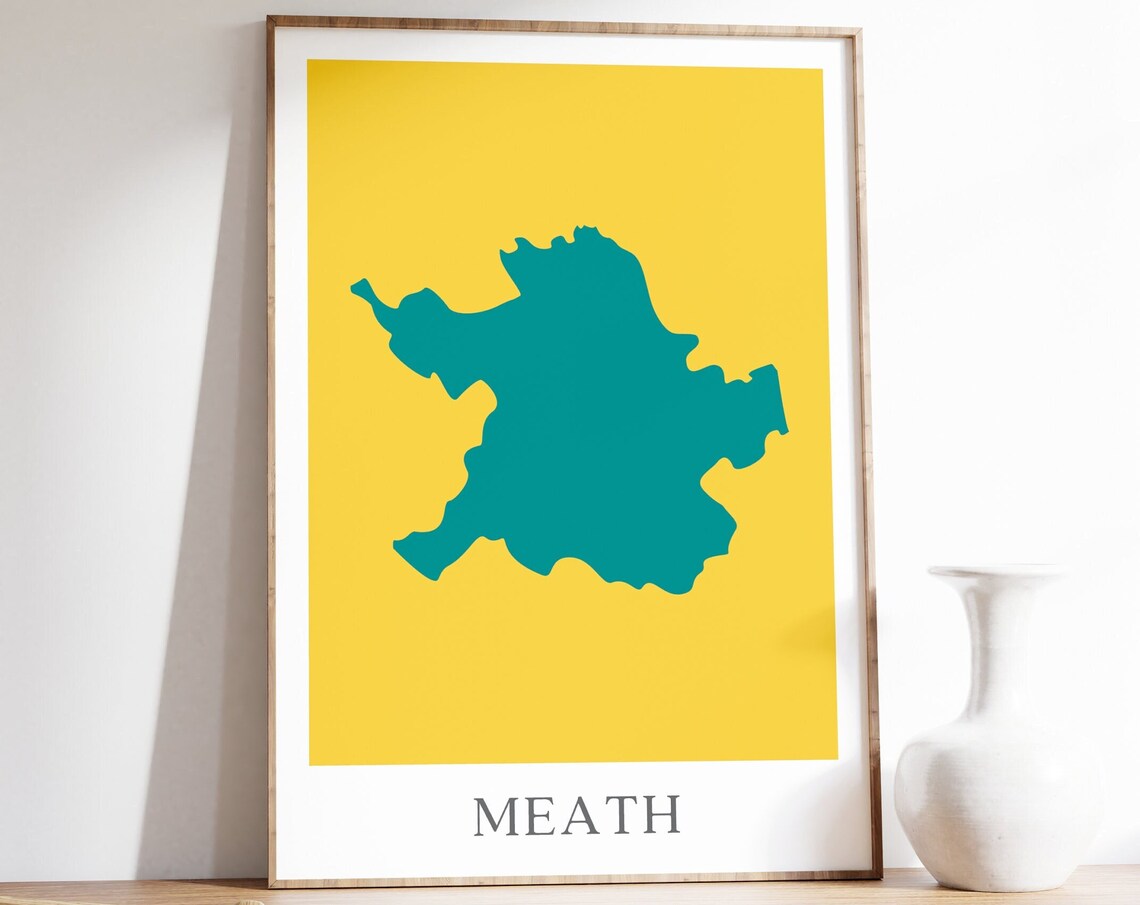 Meath Map Print, County Meath Ireland Travel Poster