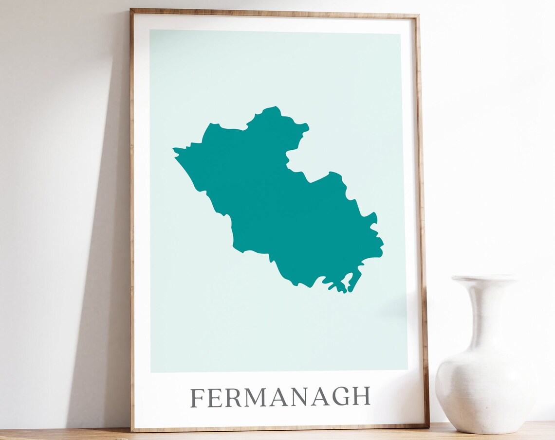 Fermanagh Map Print, Irish County Poster