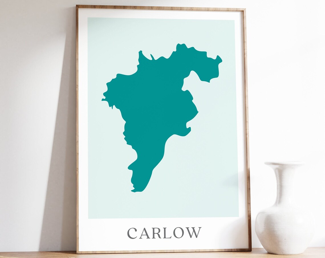 County Carlow Map, Irish Home Decor Poster