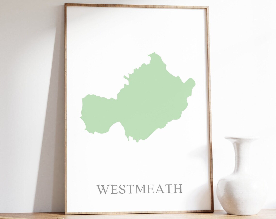 County Westmeath Map, Irish Wall Art Print - Image 2