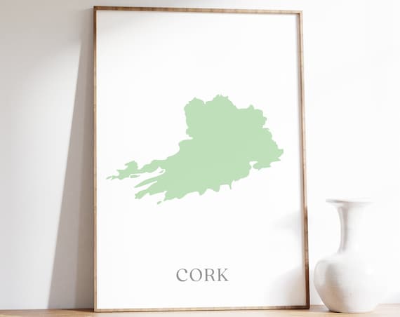 Cork Map Print, County Cork Ireland Poster