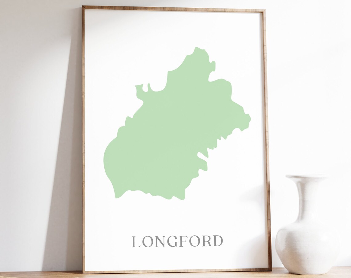 County Longford Map, Irish Home Decor Print - Image 2
