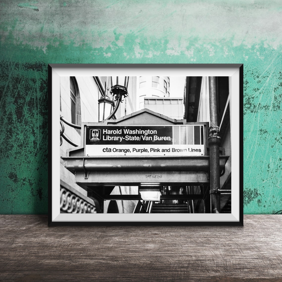 Chicago L Harold Washington Library State Van Buren Sign Poster - Image 2