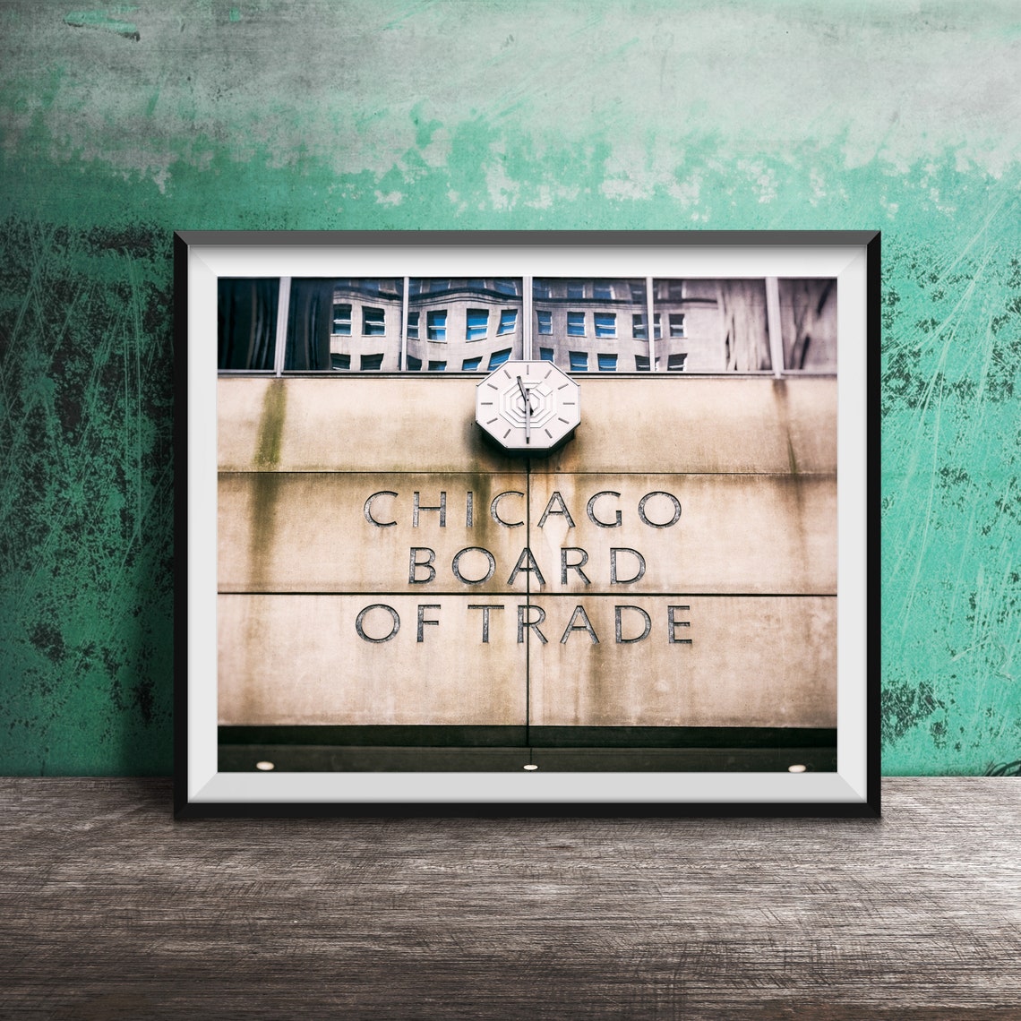 Chicago Board of Trade Building Clock Architectural Sign Poster