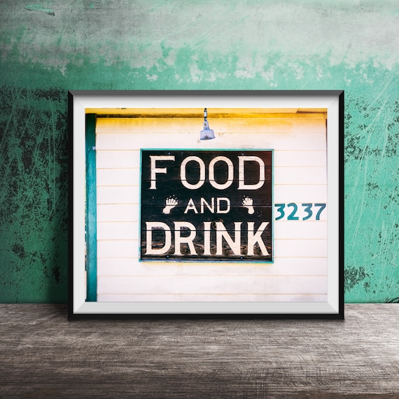 Bear Paw Food and Drink Sign, Kitchen Wall Art Print