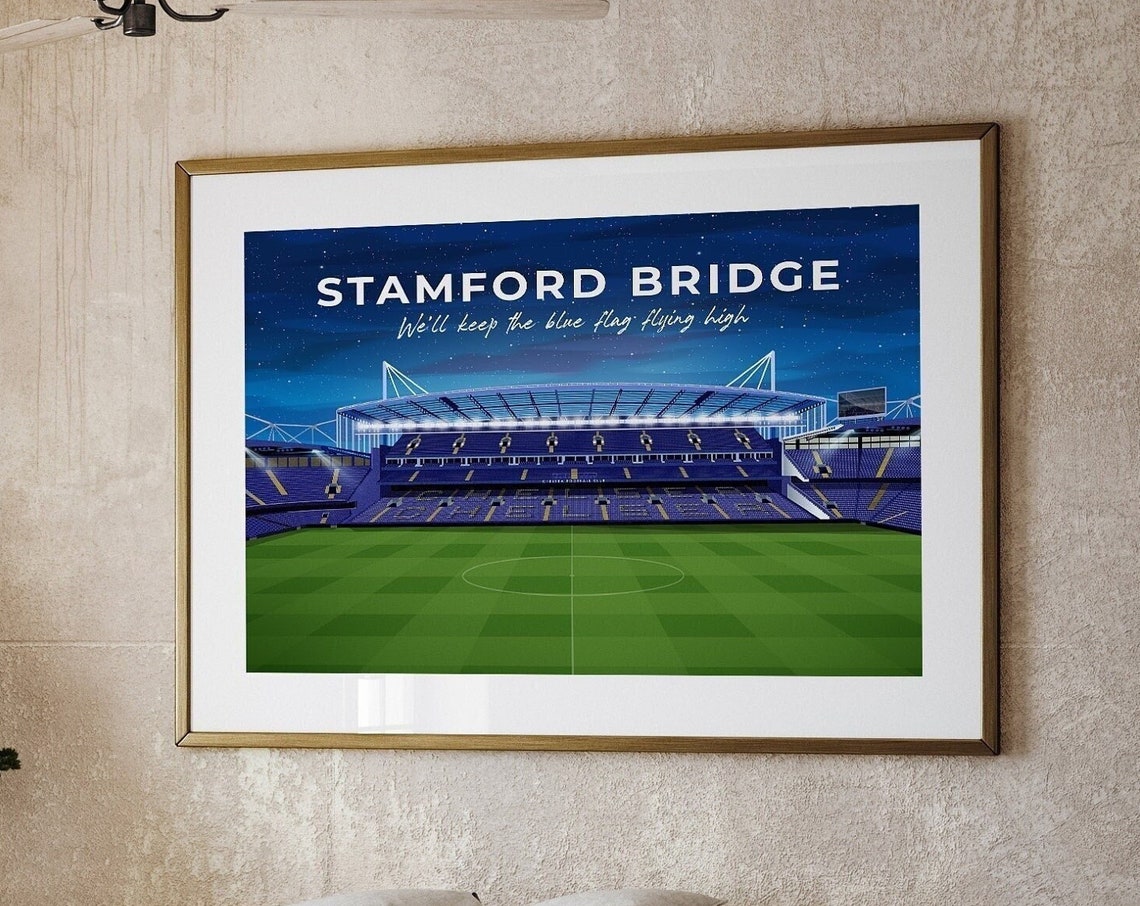 Stamford Bridge Chelsea Fc England Football Soccer Stadium Poster Chelsea Fc Fan Poster Stadium Prints Stadium Poster Football Print - Image 2