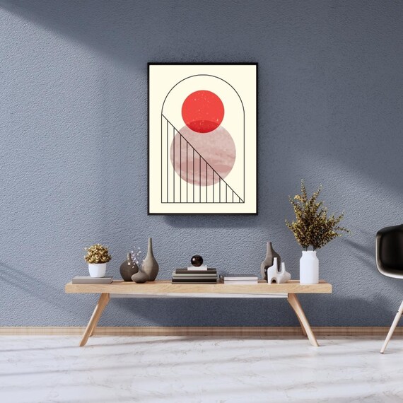 Minimalist Abstract Circles Art Print Modern Boho Home Decor