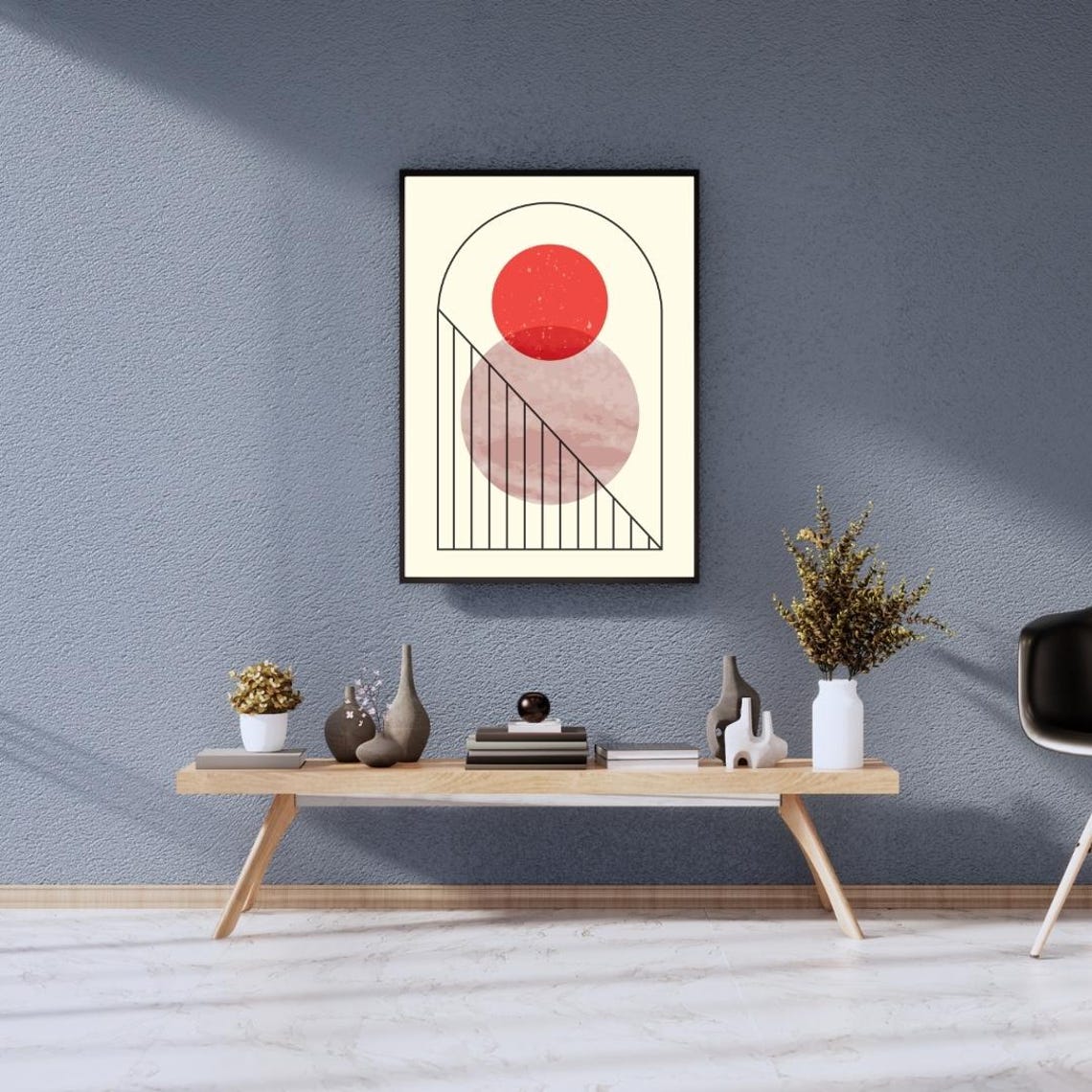 Abstract Arch Rising Sun Geometric Line Minimalist Wall Poster