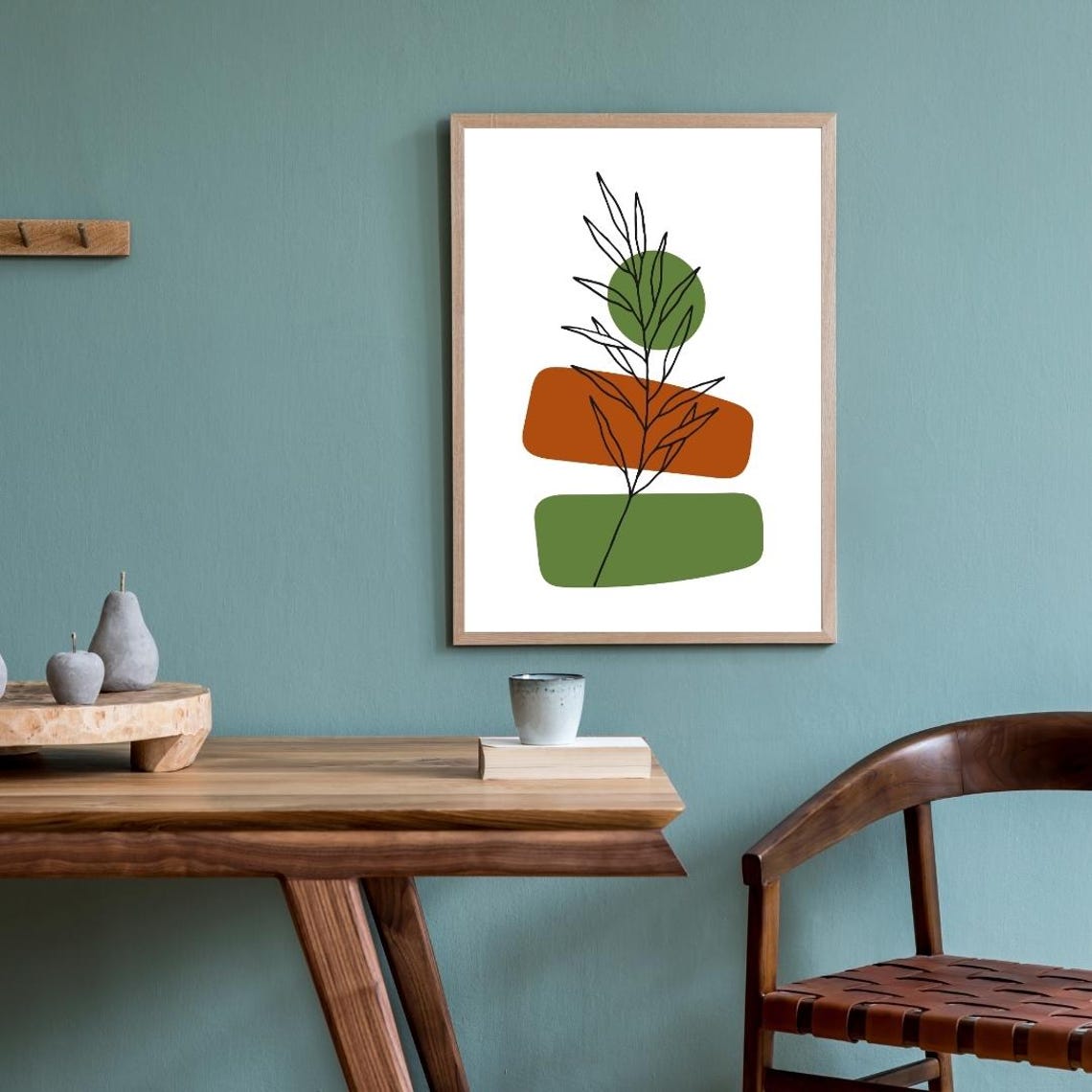 Minimalist Floral Line Art Print Modern Flower Illustration