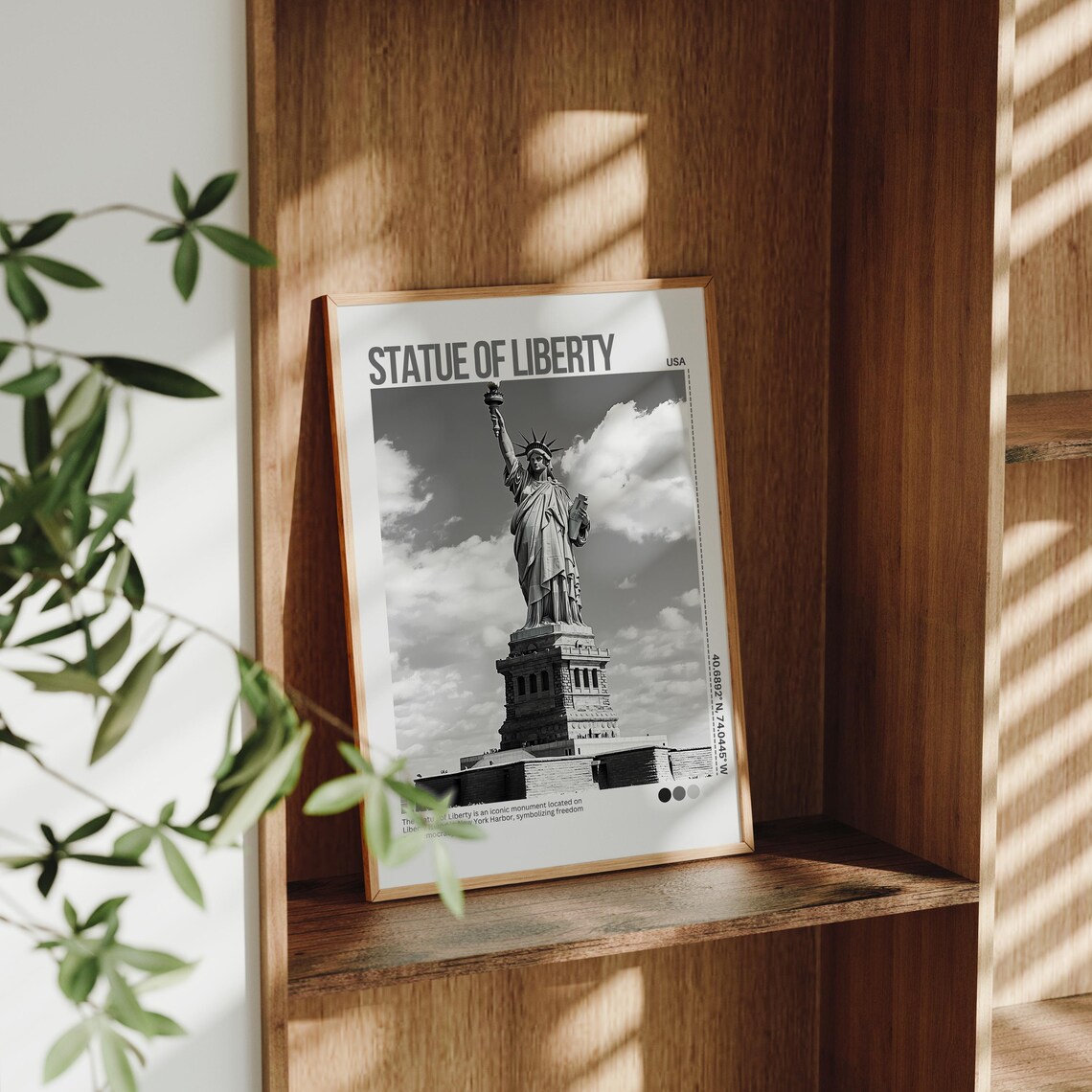 Statue Of Liberty Black And White New York Harbor Travel Poster - Image 4