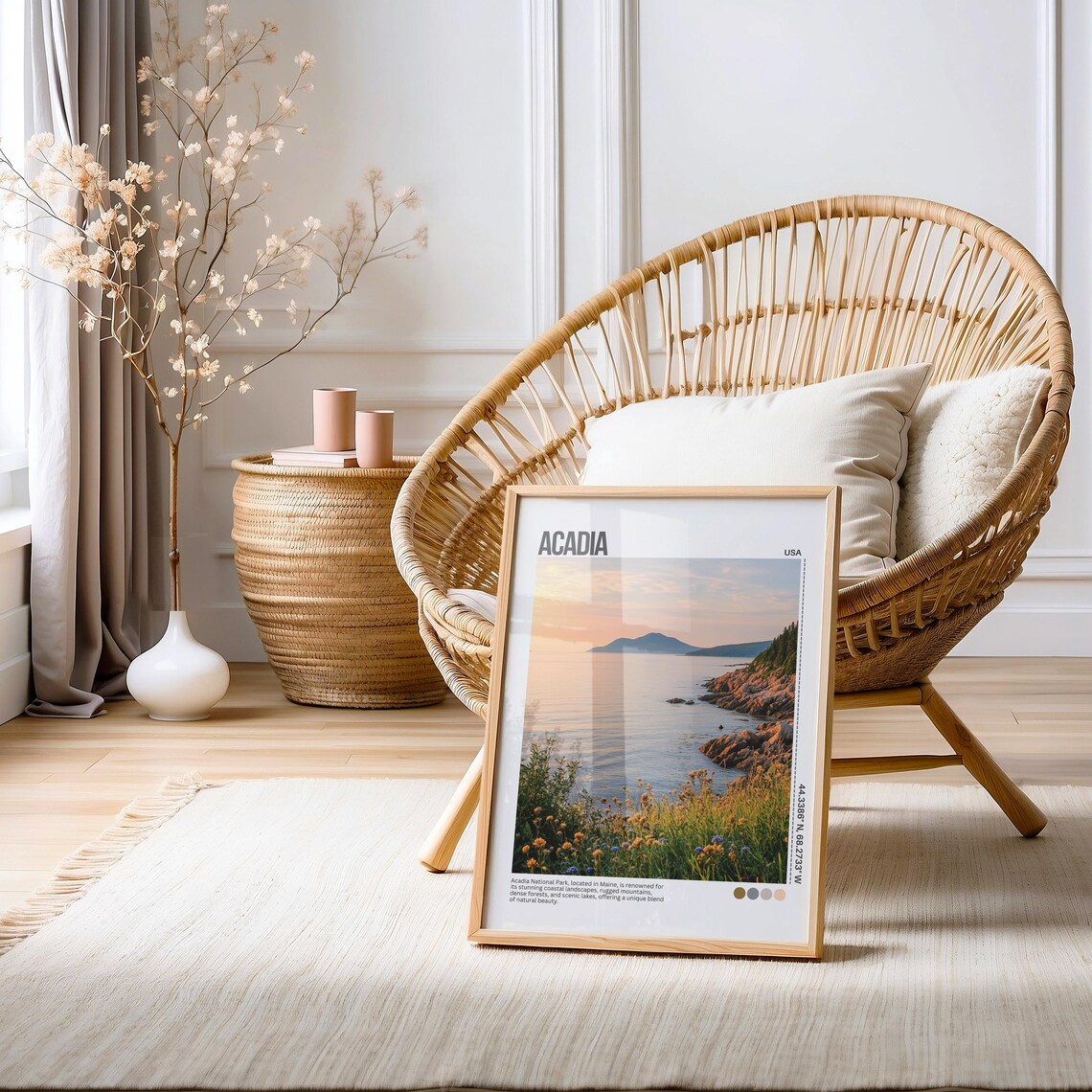 Acadia National Park Maine Rocky Coastal Sunrise Travel Poster - Image 3