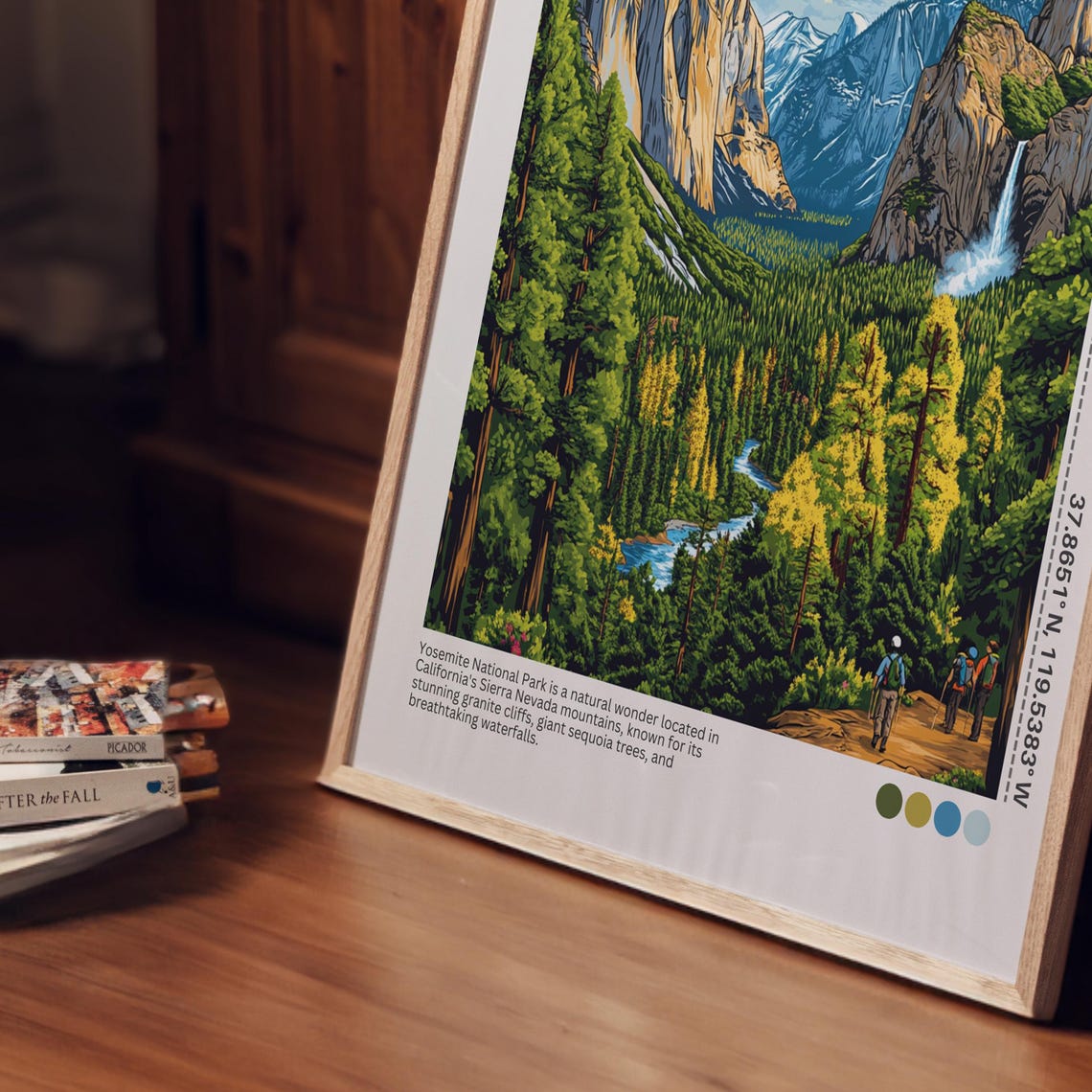 Yosemite National Park El Capitan Waterfall Hikers Travel Poster - Image 6