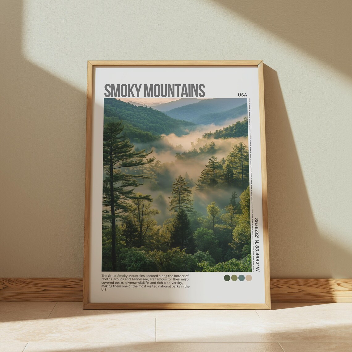 Great Smoky Mountains Misty Forest National Park Travel Poster - Image 2